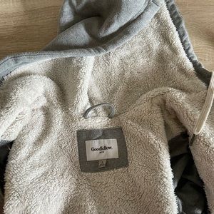 Grey Fuzzy Zip-up Jacket